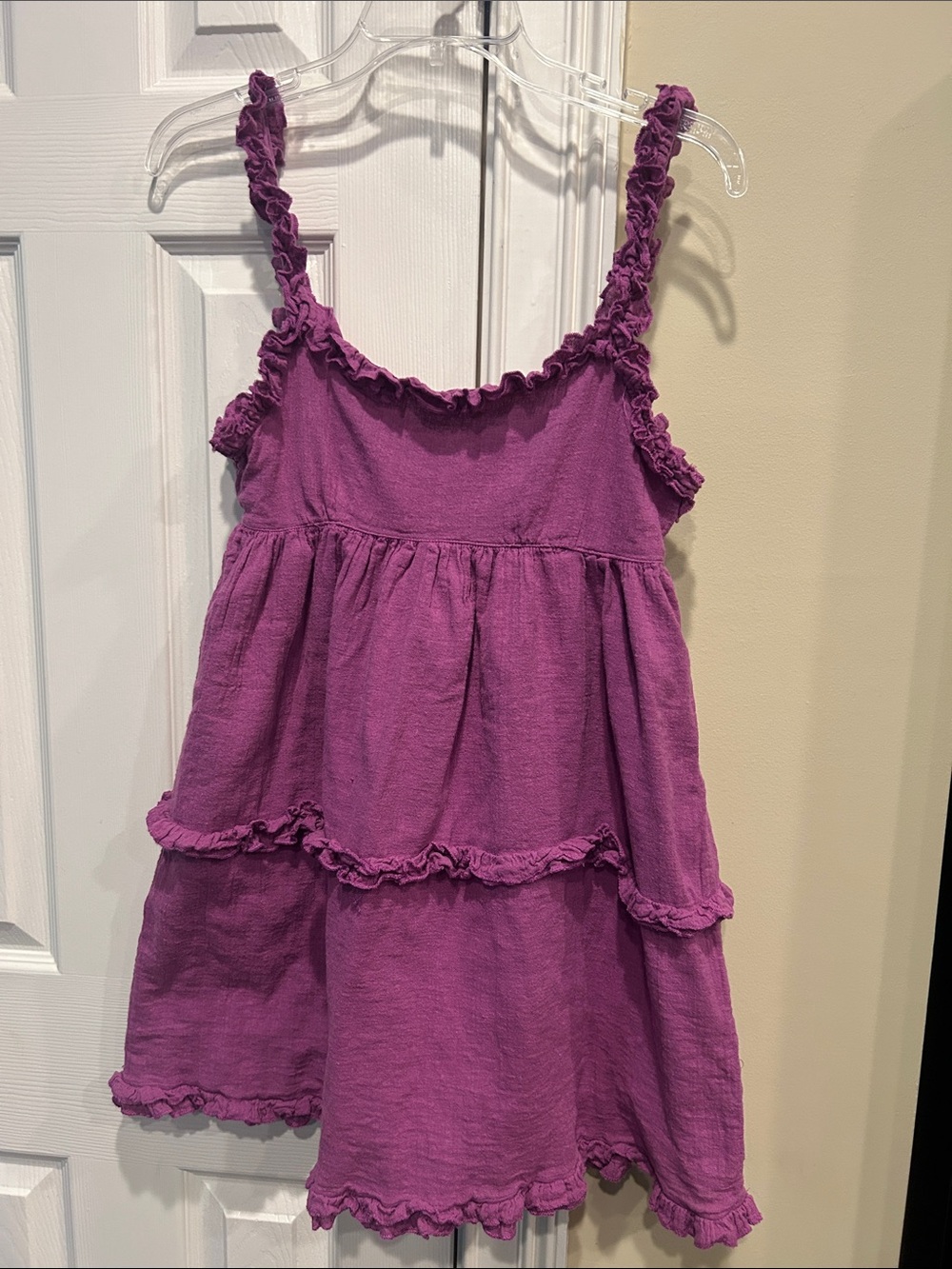 Urban Outfitters women’s 4 cotton-linen Purple Ruffle Tiered tie back Dress